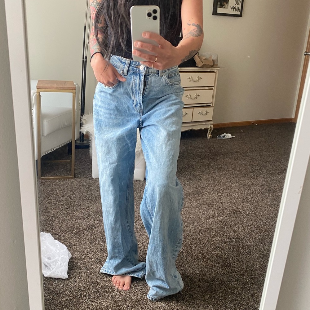 H&M relaxed fit wide leg denim